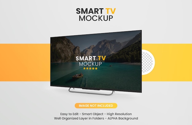 Modern smart tv mockup isolated