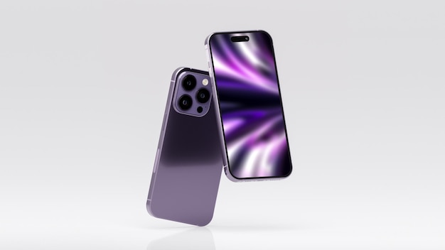 modern smartphone floating mockup for web or app presentation 3d render