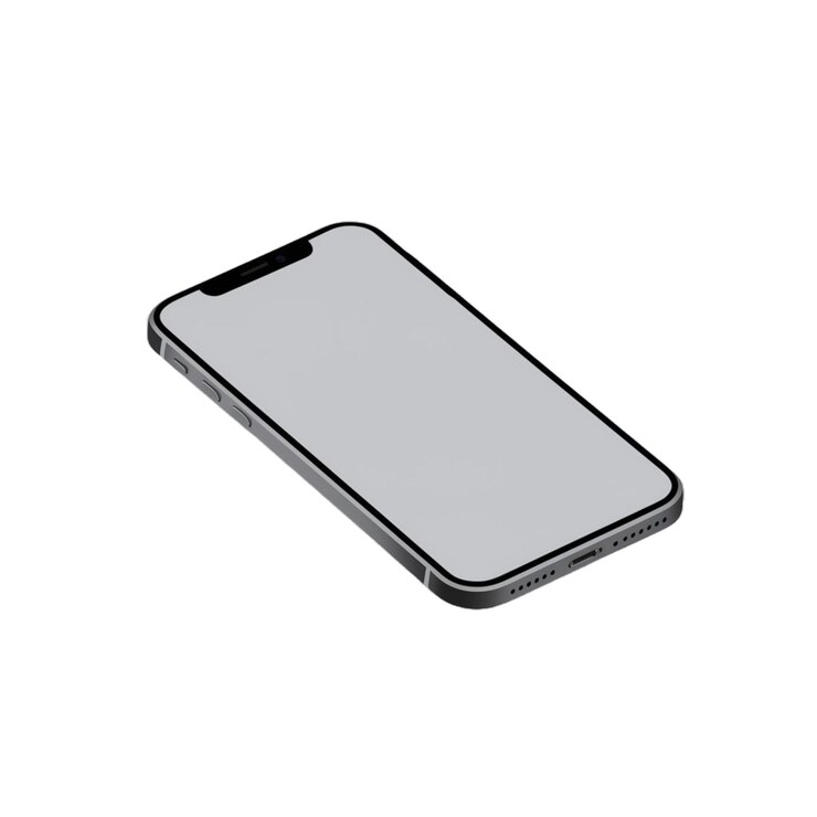 PSD modern smartphone with blank screen and black background