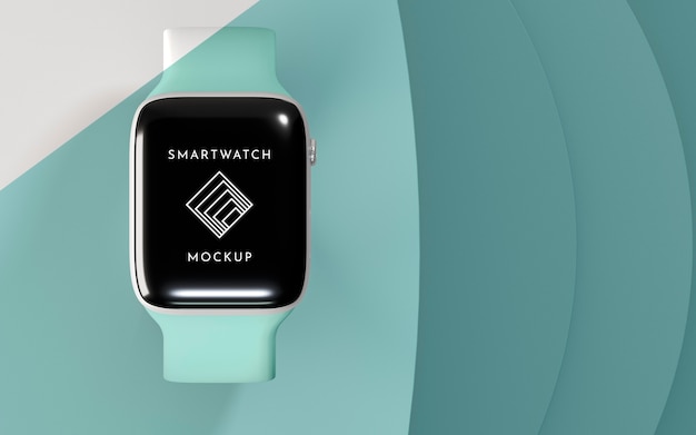 Smartwatch moderno con mock-up dello schermo con spazio di copia