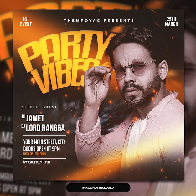 Modern social media post music party template