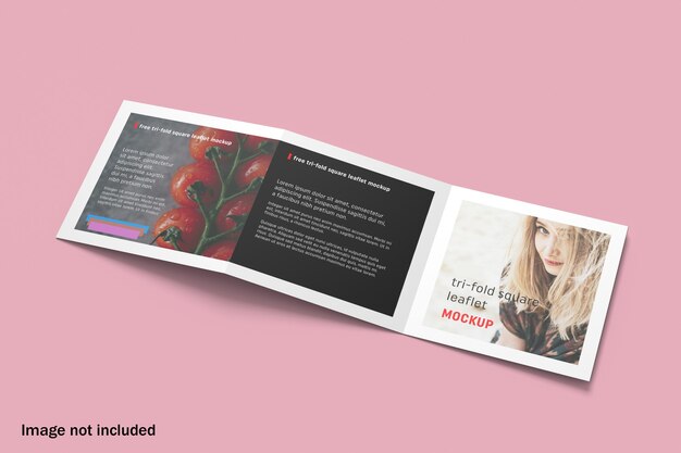 Download Mockup di brochure bifold quadrato | PSD Premium