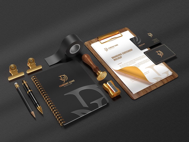 modern stationery branding mockup scene
