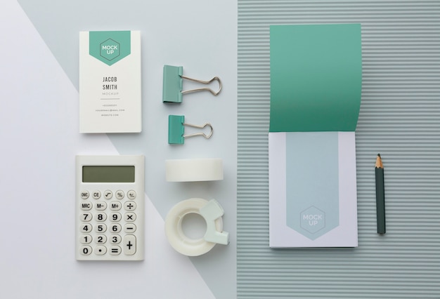 Modern stationery mock-up arrangement