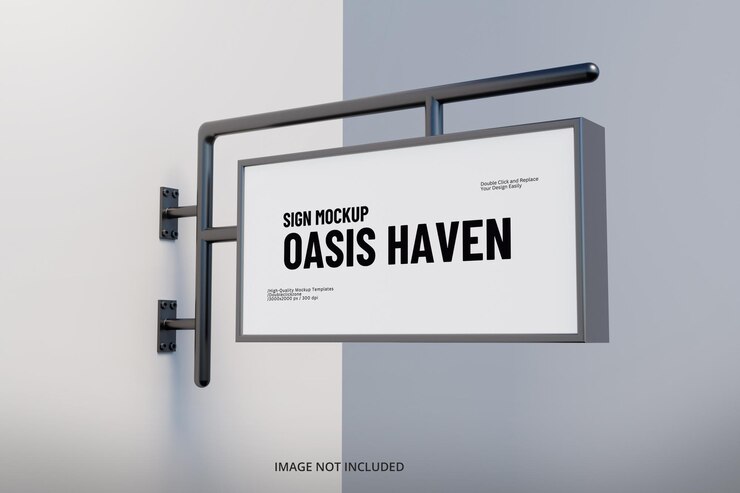 PSD modern store sign mockup