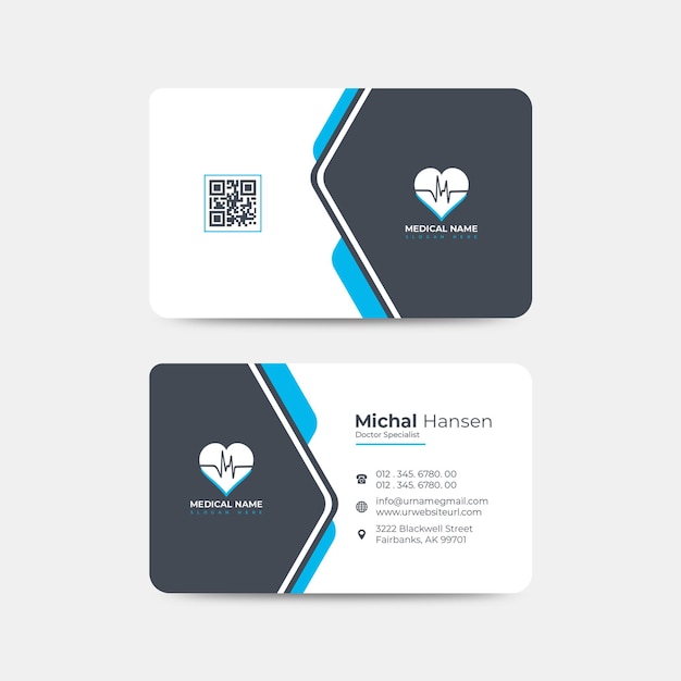 PSD modern style doctor medical business card