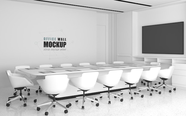 PSD modern style meeting office wall mockup