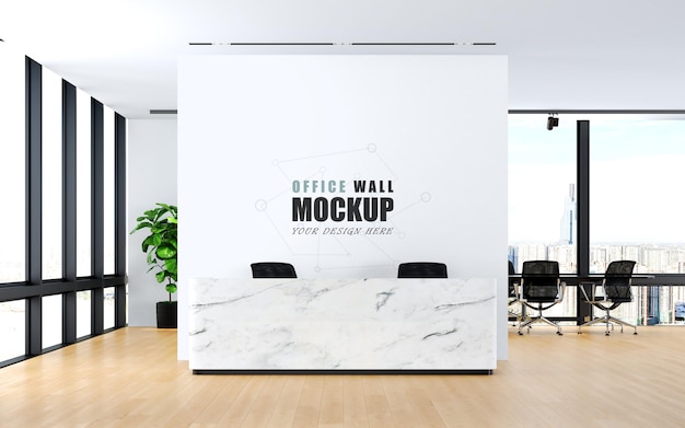 Modern style office design wall mockup