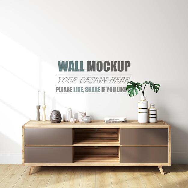 Credenza in stile moderno wall mockup