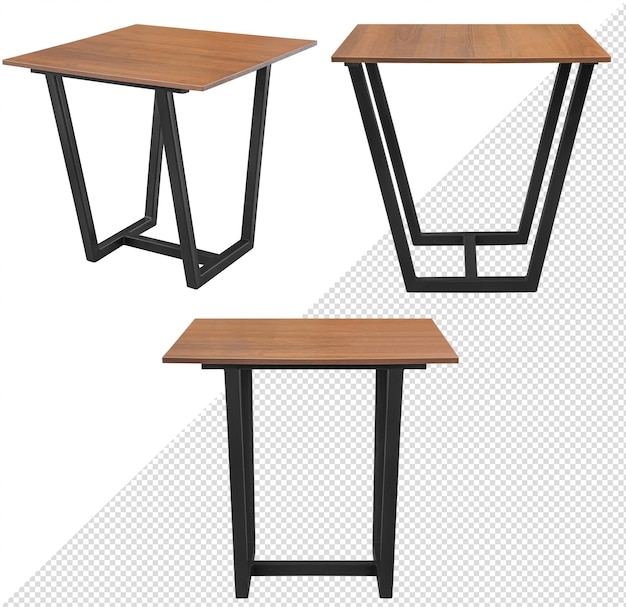 modern stylish table element of the interior isolated from the background view from different ang