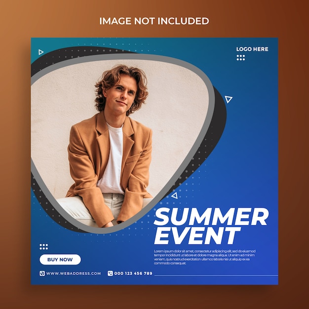 Modern summer social media post template