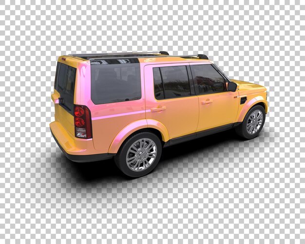 現代のSUVが背景に隔離された 3D レンダリングイラスト