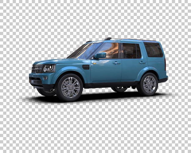 รถ SUV สมัยใหม่แยกจากพื้นหลัง ภาพเรนเดอร์ 3 มิติ