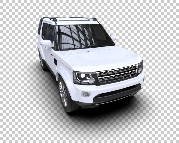 รถ SUV สมัยใหม่แยกจากพื้นหลัง ภาพเรนเดอร์ 3 มิติ