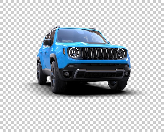 รถ SUV สมัยใหม่แยกจากพื้นหลัง ภาพเรนเดอร์ 3 มิติ