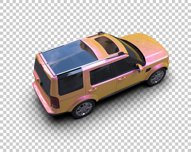 現代のSUVが背景に隔離された 3D レンダリングイラスト