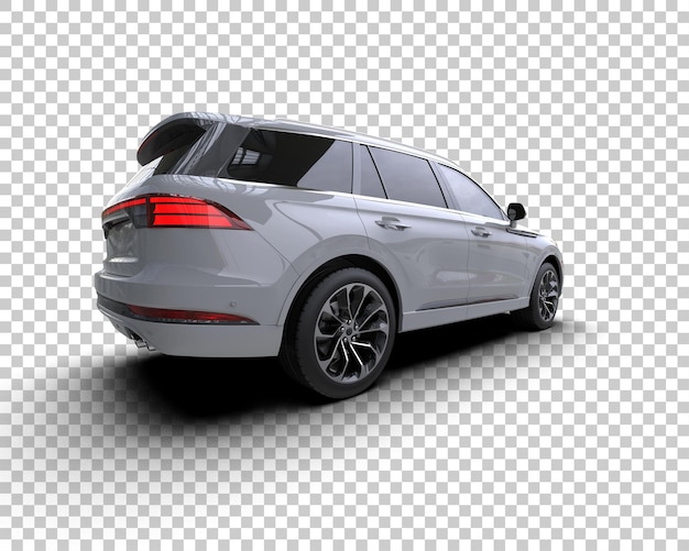รถ SUV สมัยใหม่แยกจากพื้นหลัง ภาพเรนเดอร์ 3 มิติ