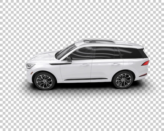 รถ SUV สมัยใหม่แยกจากพื้นหลัง ภาพเรนเดอร์ 3 มิติ