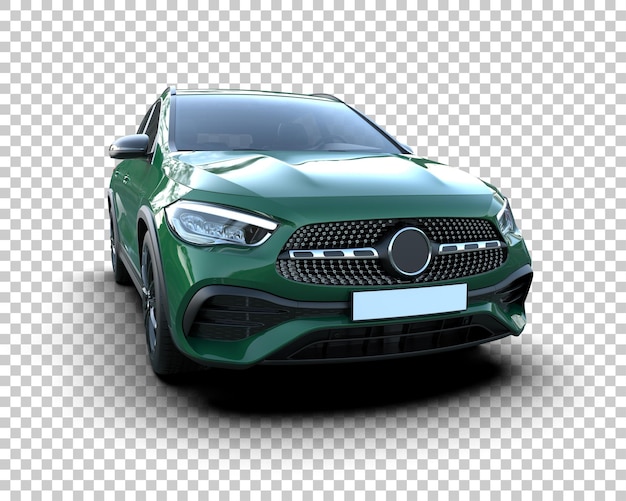 आधुनिक SUV बैकग्राउंड 3D रेंडर चित्रण पर अलग-थलग है।