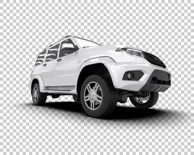 รถ SUV สมัยใหม่แยกจากพื้นหลัง ภาพเรนเดอร์ 3 มิติ