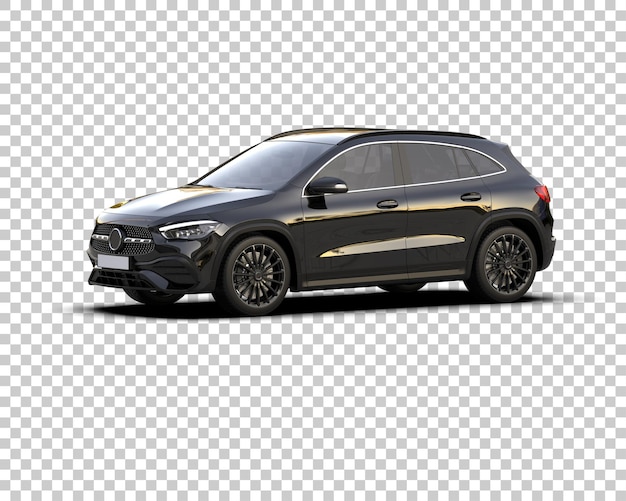 आधुनिक SUV बैकग्राउंड 3D रेंडर चित्रण पर अलग-थलग है।