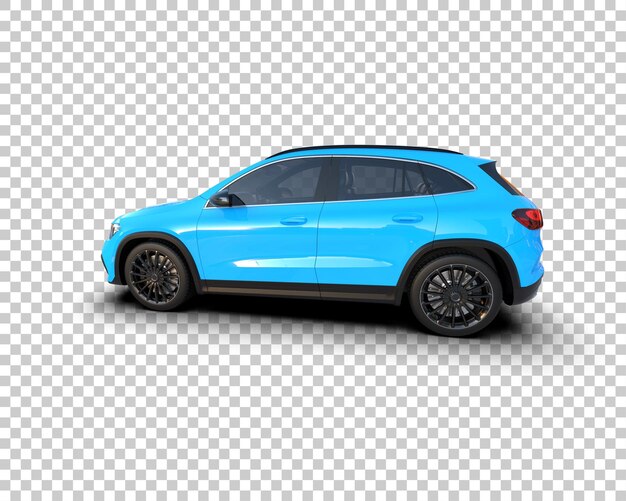 現代のSUVが背景に隔離された 3D レンダリングイラスト