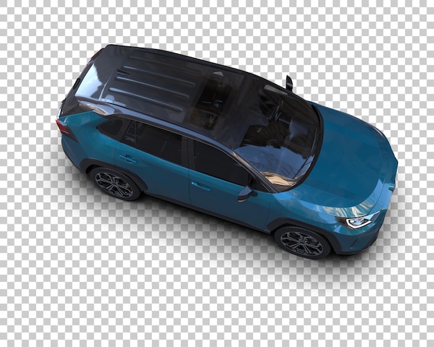 現代のSUVが背景に隔離された 3D レンダリングイラスト