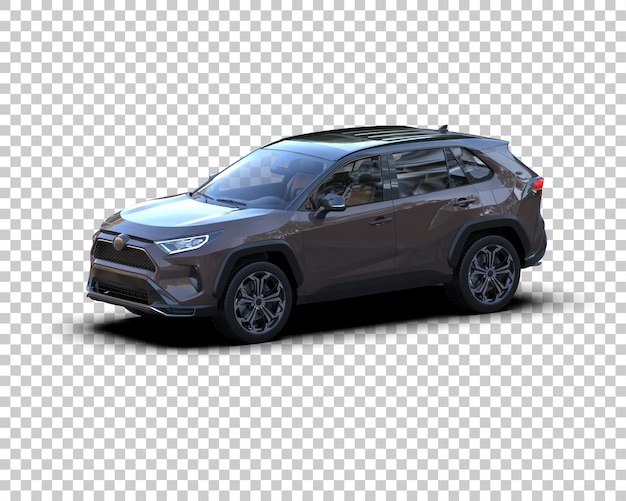รถ SUV สมัยใหม่แยกจากพื้นหลัง ภาพเรนเดอร์ 3 มิติ