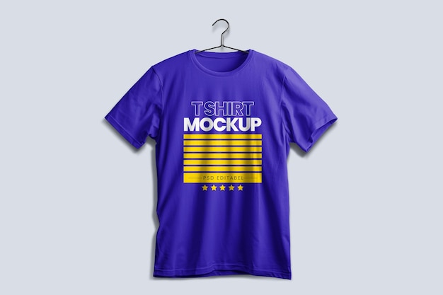 Modern T Shirt Mockup with Metalic Hanger