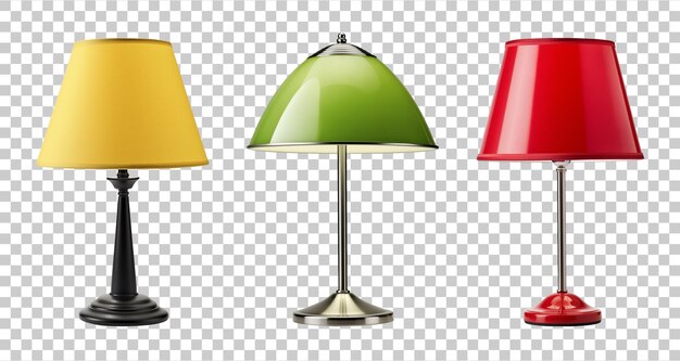 PSD modern table lamp isolated on transparent background