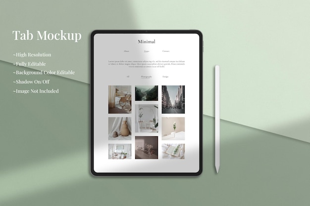Modern tablet and screen mockup for website and application interface or social media presentation