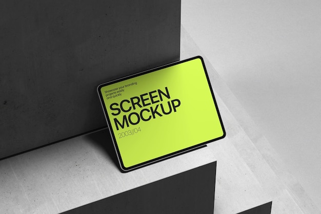 ブランディングとデジタルディスプレイのための現代のタブレット画面モックアップ