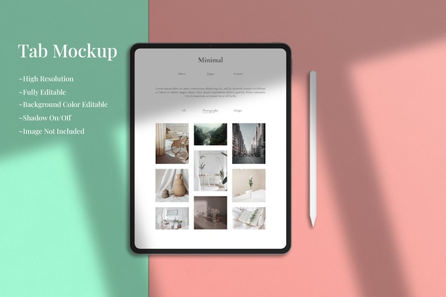 PSD modern tablet and screen mockup for website and application interface or social media presentation