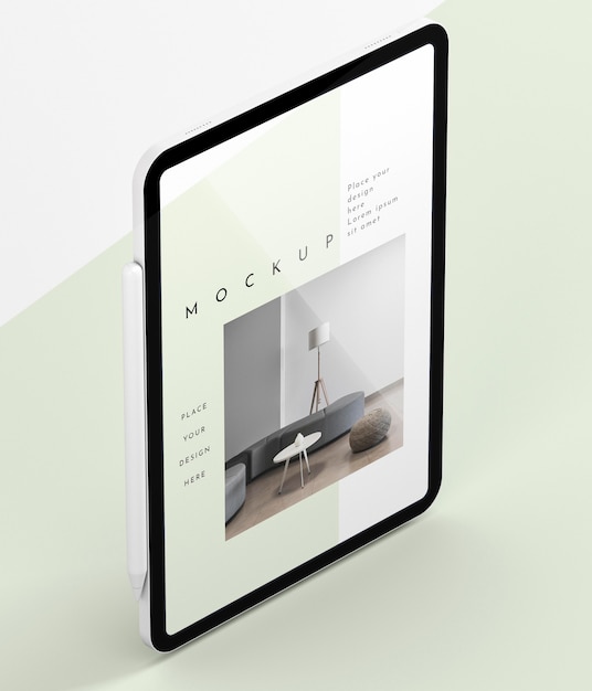 PSD modern tabletscherm met hoge hoek