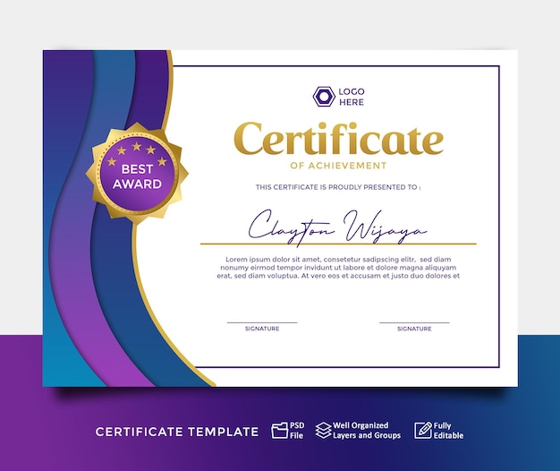 modern technologi certificate template