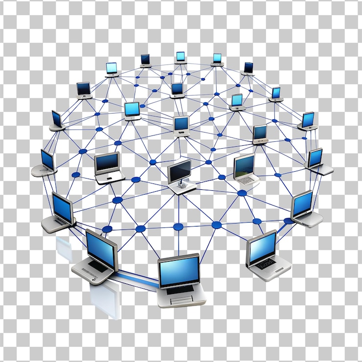 PSD modern technology digital pattern tech isolated on transparent background
