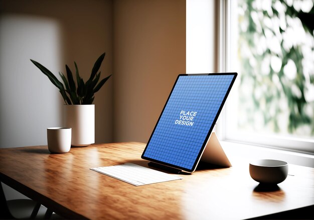 PSD modern technology display tablet screen mockup template