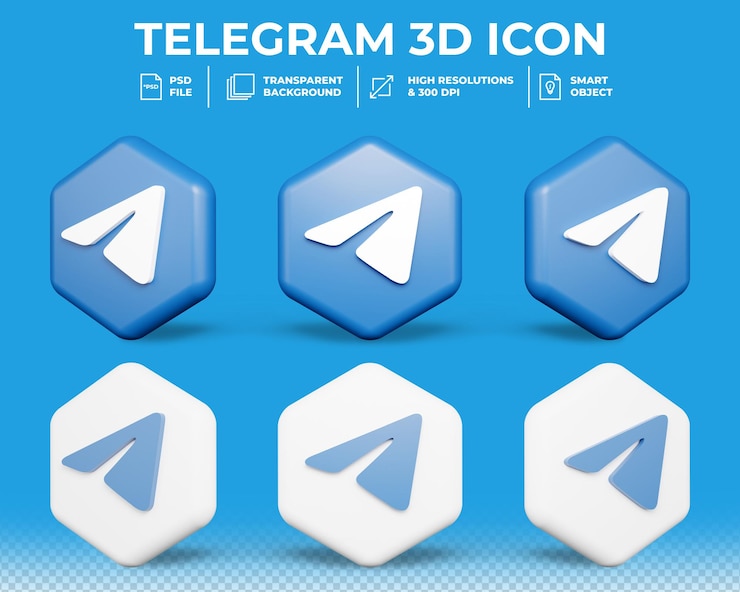 PSD modern telegram social media isolated 3d icon