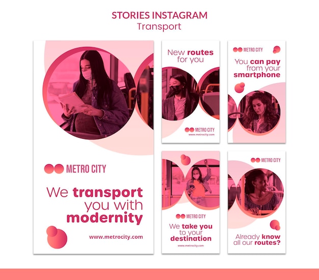 PSD storie di instagram sui trasporti moderni