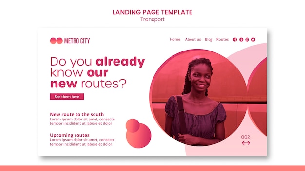 Modern transport landing page