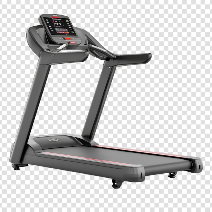 PSD modern treadmill ready for fitness on a transparent background