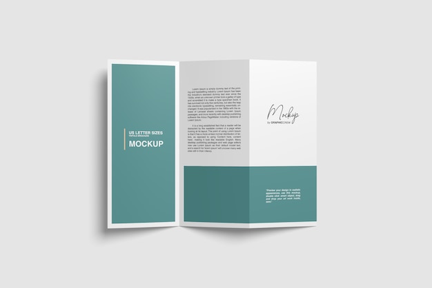 PSD modern trifold brochure mockup