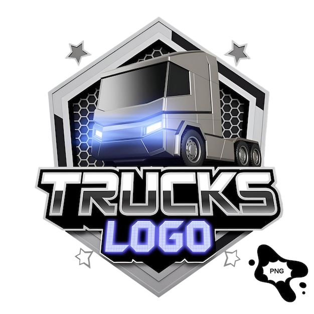 modern truck logo design featuring futuristic vehicle