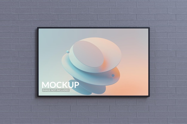 PSD modern tv screen mockup on wall