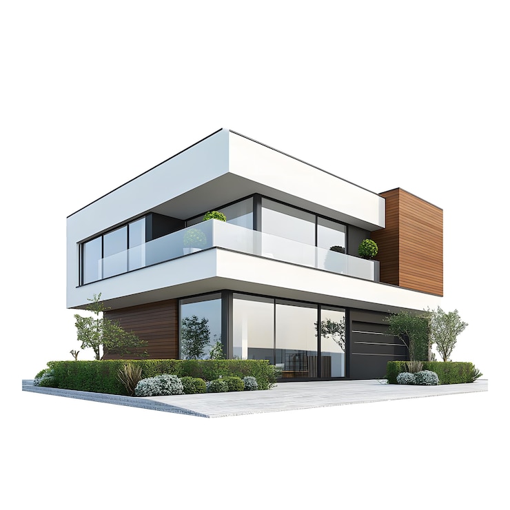 PSD modern twostory house design