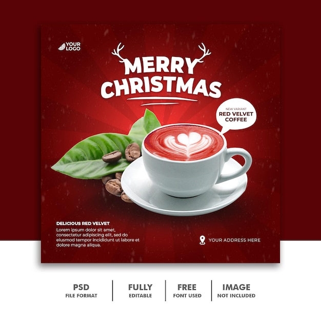 PSD modern unique social media coffee design