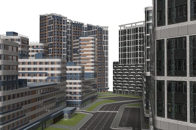 Modern Urban Apartment Complex Architectural Model