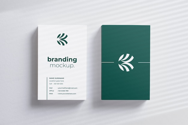 Modern vertical business cards mockup