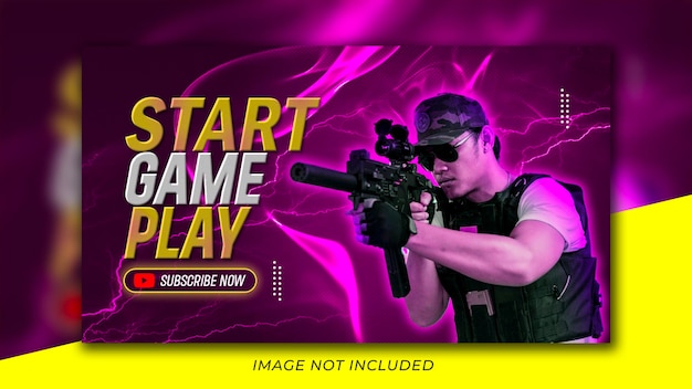 Premium PSD  Best action gaming  thumbnail design template download  psd file