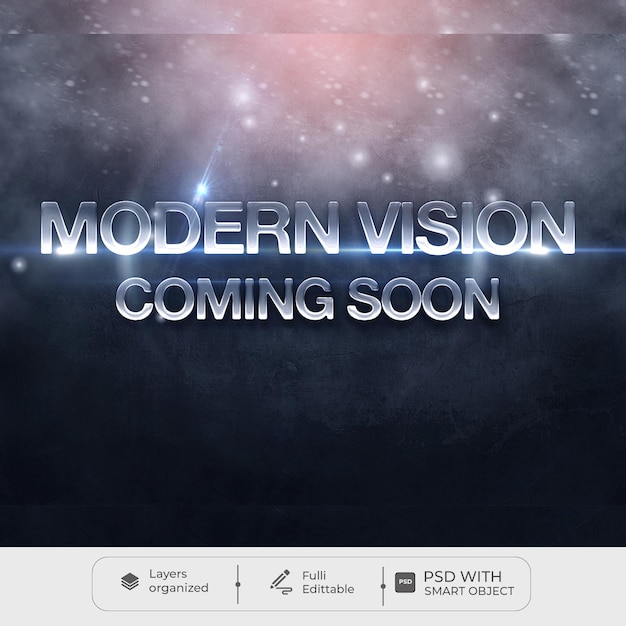 Modern vision text effect template with smart object